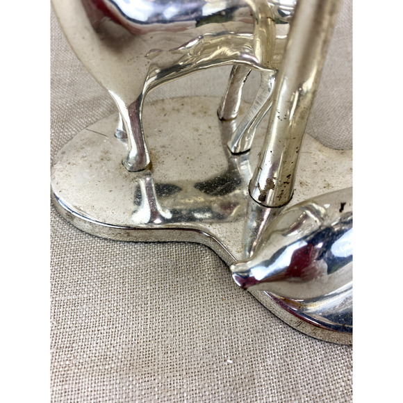 Large Silver Metal Reindeer Tealight Candle Holder Candelabra - Picture 4 of 8